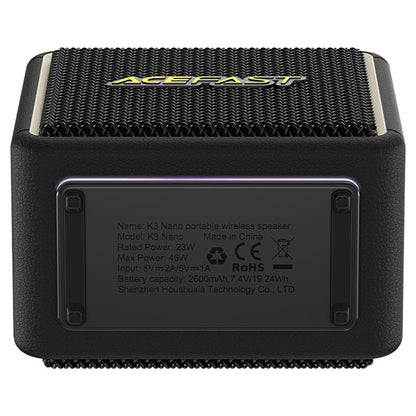Draagbare Bluetooth Speaker Acefast K3 Nano, 1 x 30W - 1 x 16W, RGB, Waterdicht, Zwart