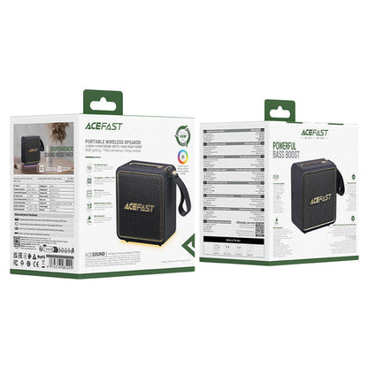Draagbare Bluetooth Speaker Acefast K3 Nano, 1 x 30W - 1 x 16W, RGB, Waterdicht, Zwart