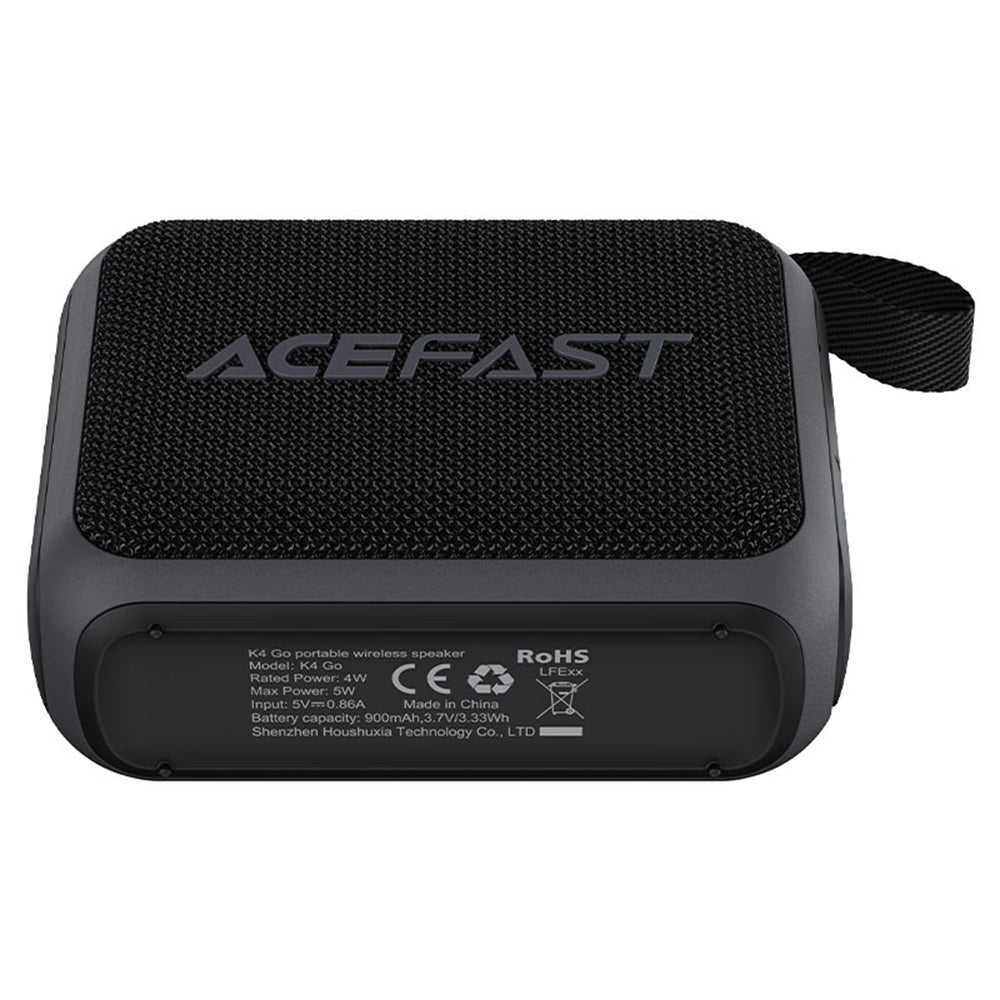 Draagbare Bluetooth Speaker Acefast K4 Go, 5W, Waterdicht, Zwart