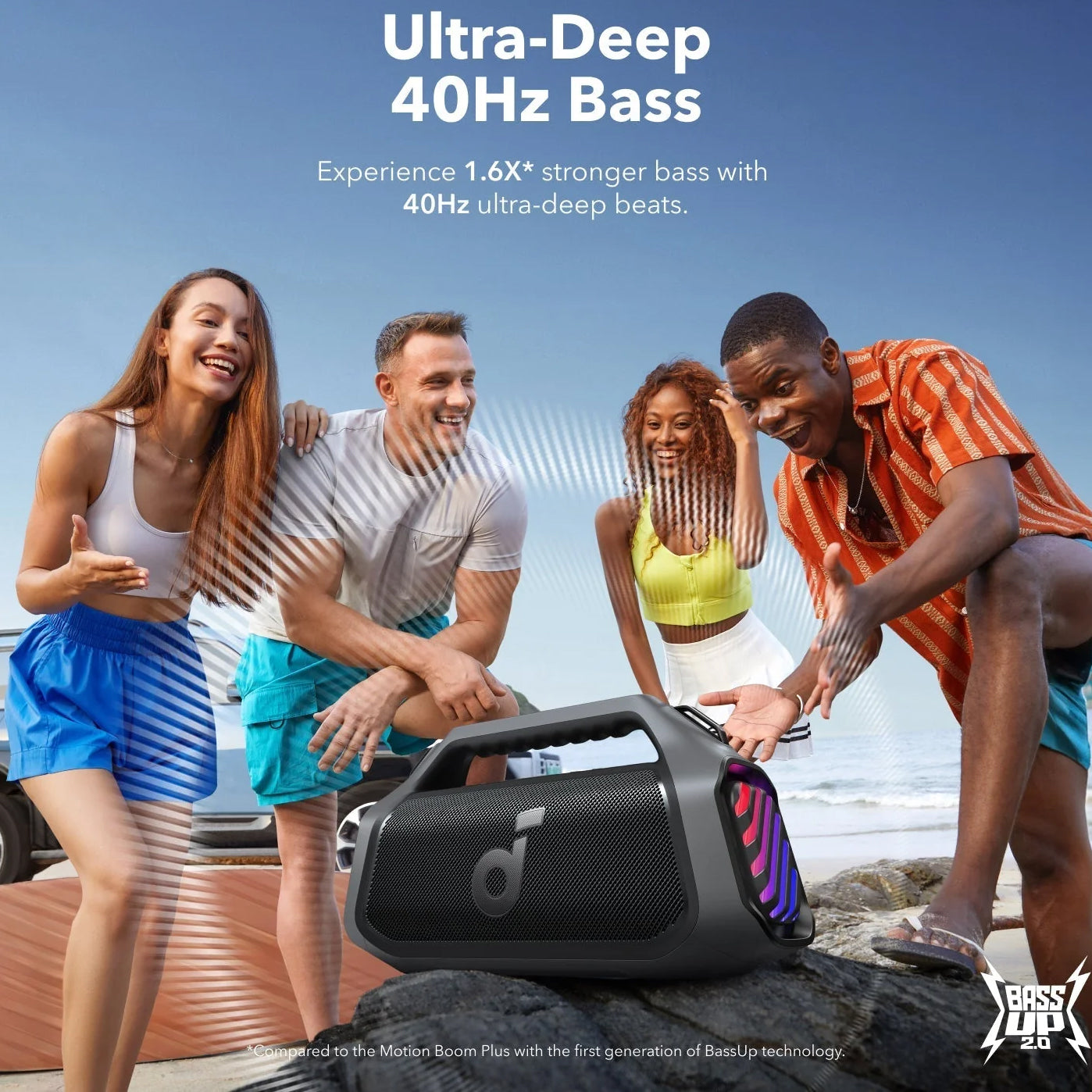 Draagbare Bluetooth Speaker Anker Soundcore Boom 2 Plus, 140W, TWS, RGB, Waterdicht, Zwart A3134011