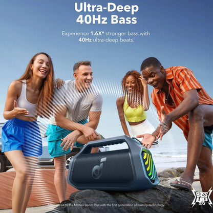 Draagbare Bluetooth-luidspreker Anker Soundcore Boom 2 Plus, 140W, RGB, Waterdicht, Blauw A3134031 
