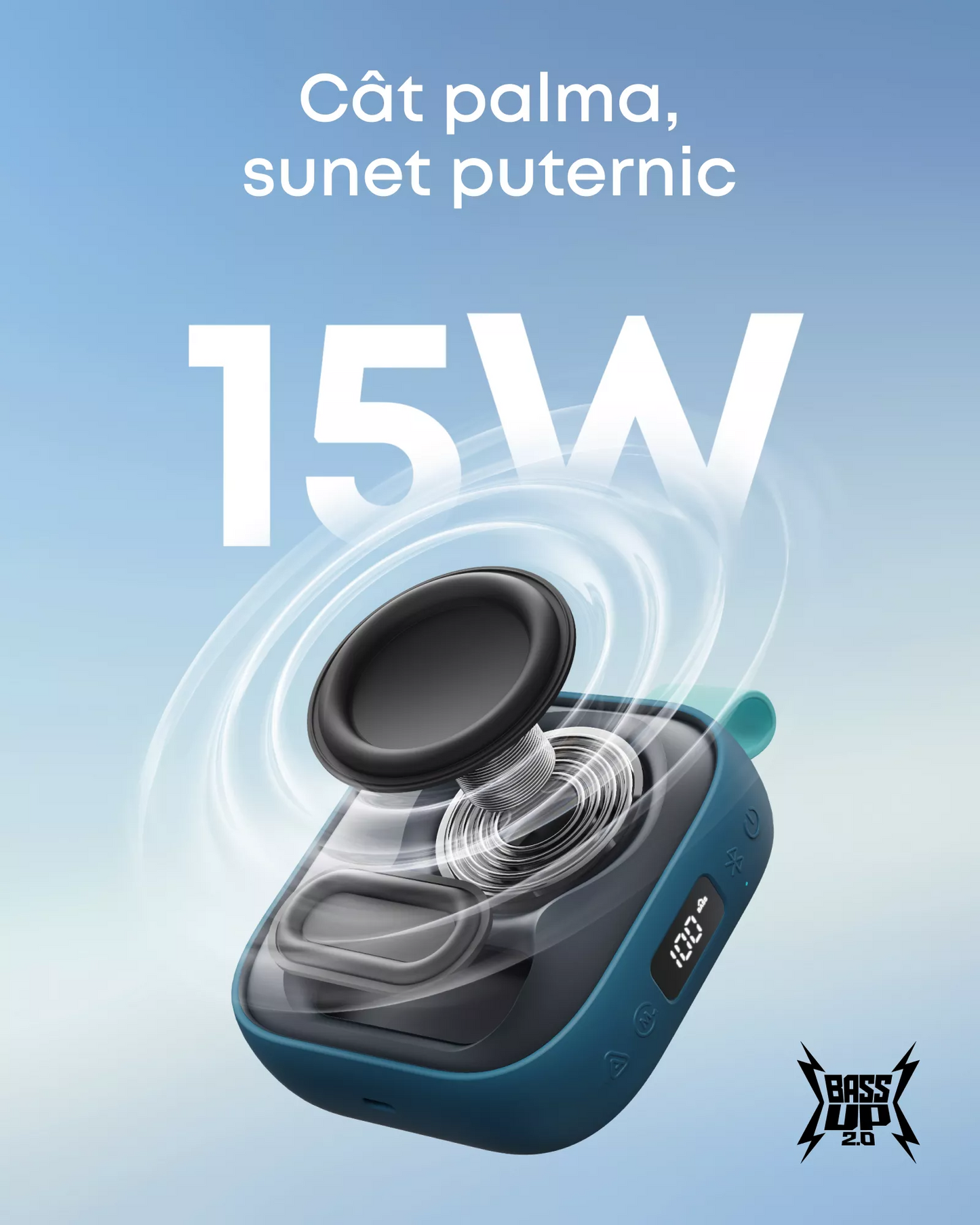 Draagbare Bluetooth Speaker Anker SoundCore Boom Go 3i, 15W, TWS, RGB, Waterdicht, Blauw, Herverpakt D5103030