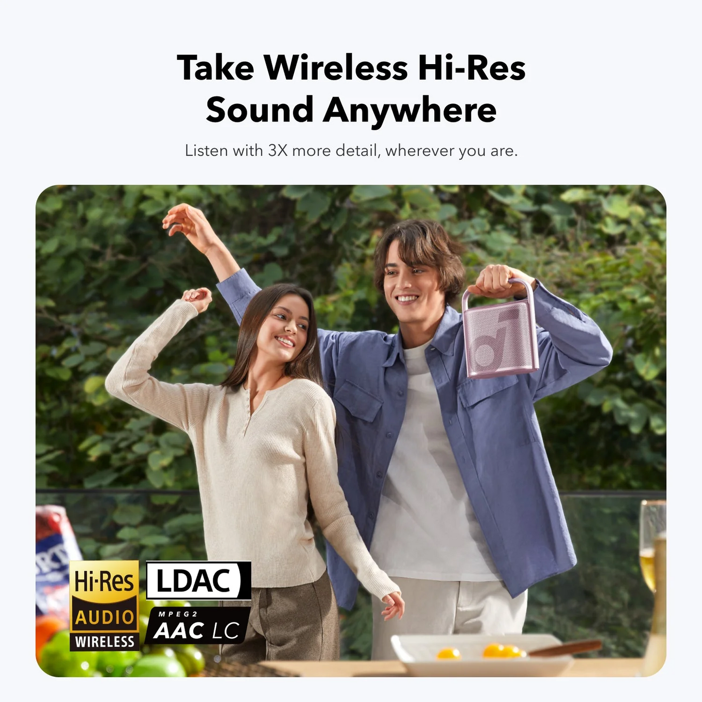 Draagbare Bluetooth Speaker Anker SoundCore Motion X500, 40W, Waterdicht, Roze A3131051