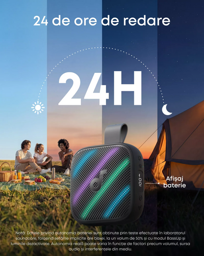Draagbare Bluetooth-luidspreker Anker SoundCore Boom Go 3i, 15W, TWS, RGB, Waterdicht, Zwart D5103010