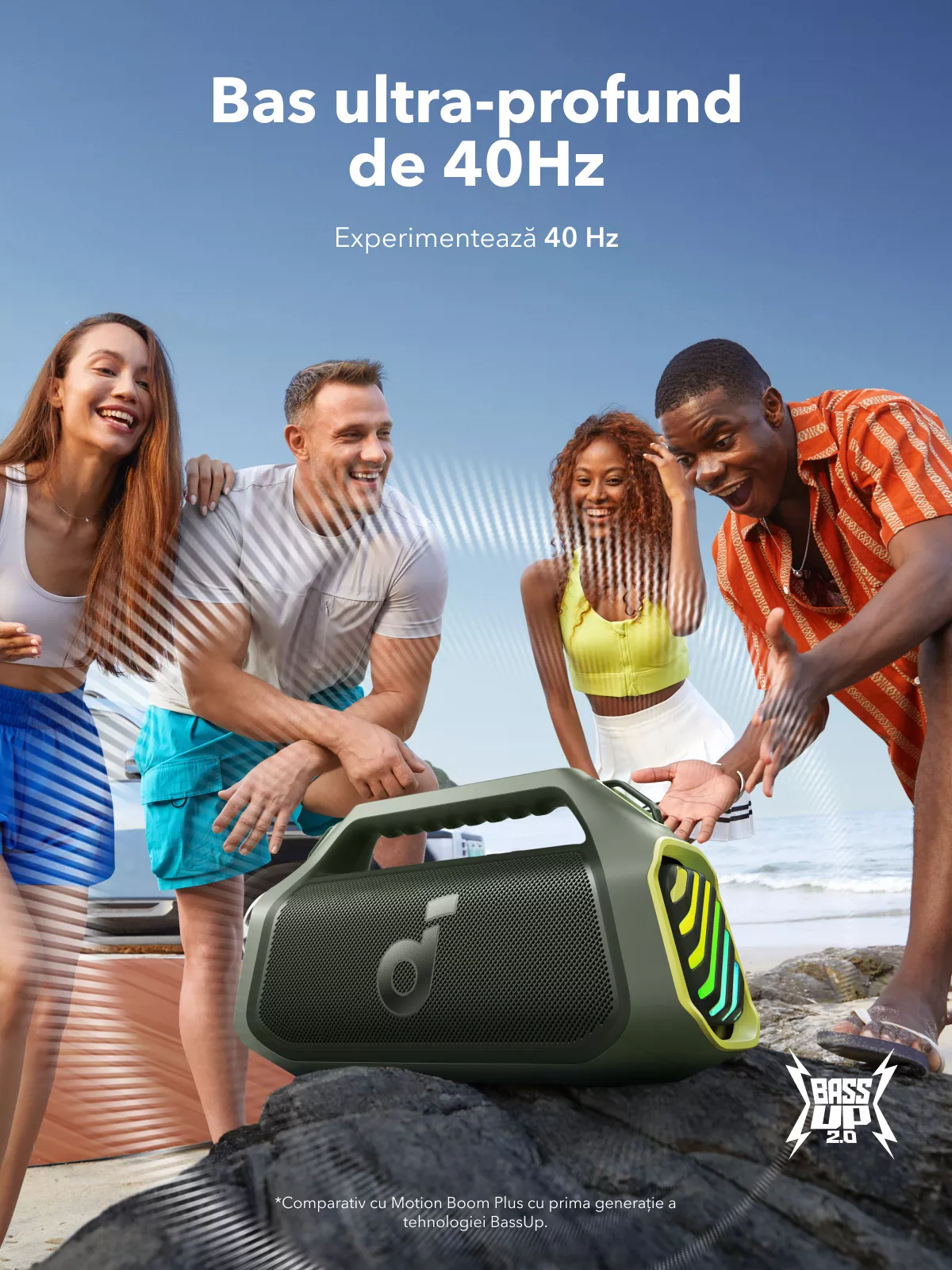 Draagbare Bluetooth-luidspreker Anker SoundCore Boom 2 Plus Nieuwe Versie, 140W, TWS, RGB, Waterdicht, Groen A3134062