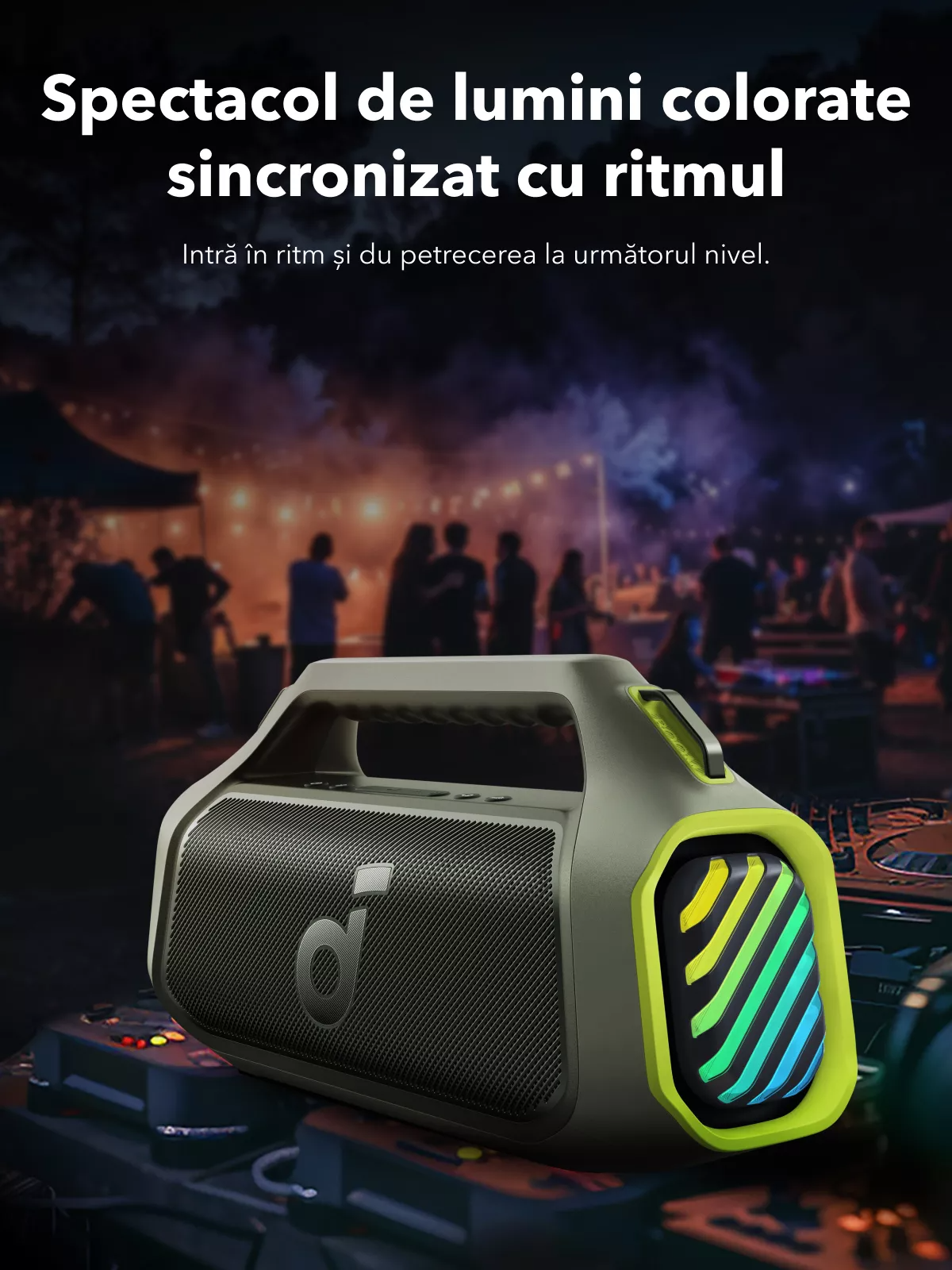 Draagbare Bluetooth-luidspreker Anker SoundCore Boom 2 Plus Nieuwe Versie, 140W, TWS, RGB, Waterdicht, Groen A3134062