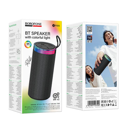Draagbare Bluetooth Speaker Borofone BR105 Loud, 10W, TWS, RGB, Grijs