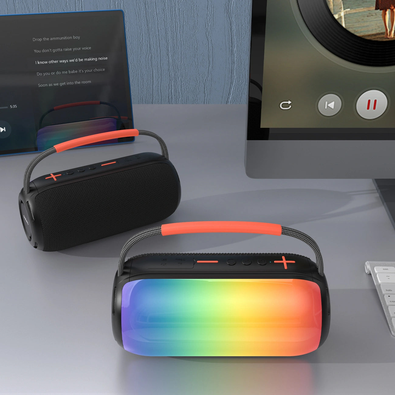 Draagbare Bluetooth Speaker Dudao Y21, 2 x 5W, TWS, RGB, Zwart