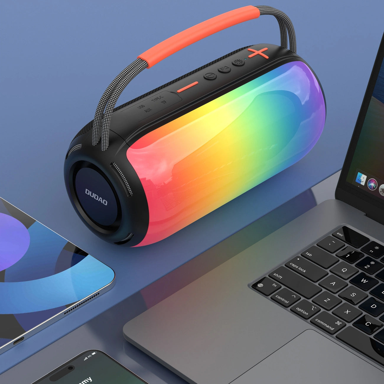 Draagbare Bluetooth Speaker Dudao Y21, 2 x 5W, TWS, RGB, Zwart