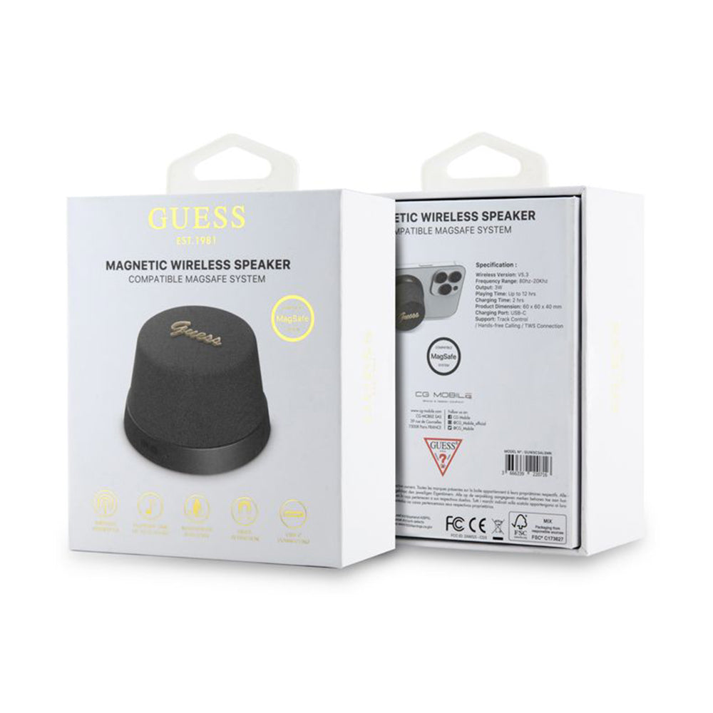 Draagbare Bluetooth Speaker Guess Stand Magnetic Script Metal, 3W, Zwart