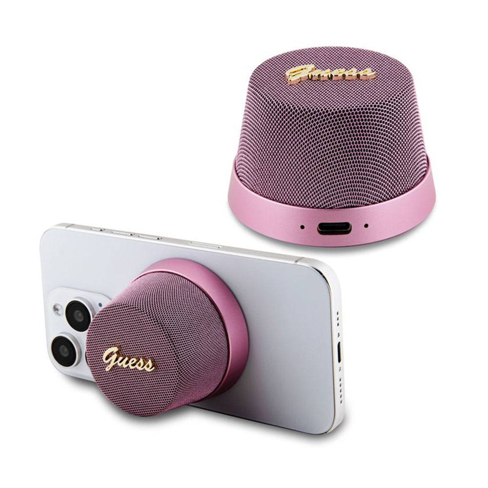 Draagbare Bluetooth Speaker Guess Stand Magnetic Script Metal, 3W, Roze