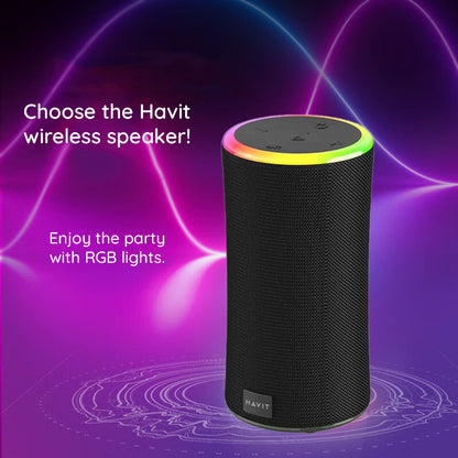 Draagbare Bluetooth Speaker HAVIT SK833BT, 2 x 10W, RGB, Waterdicht, Zwart