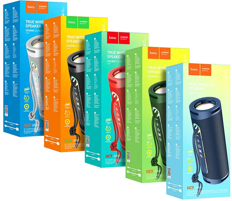 Draagbare Bluetooth Speaker HOCO HC9 Dazzling Pulse Sports, 10W, TWS, RGB, Blauw