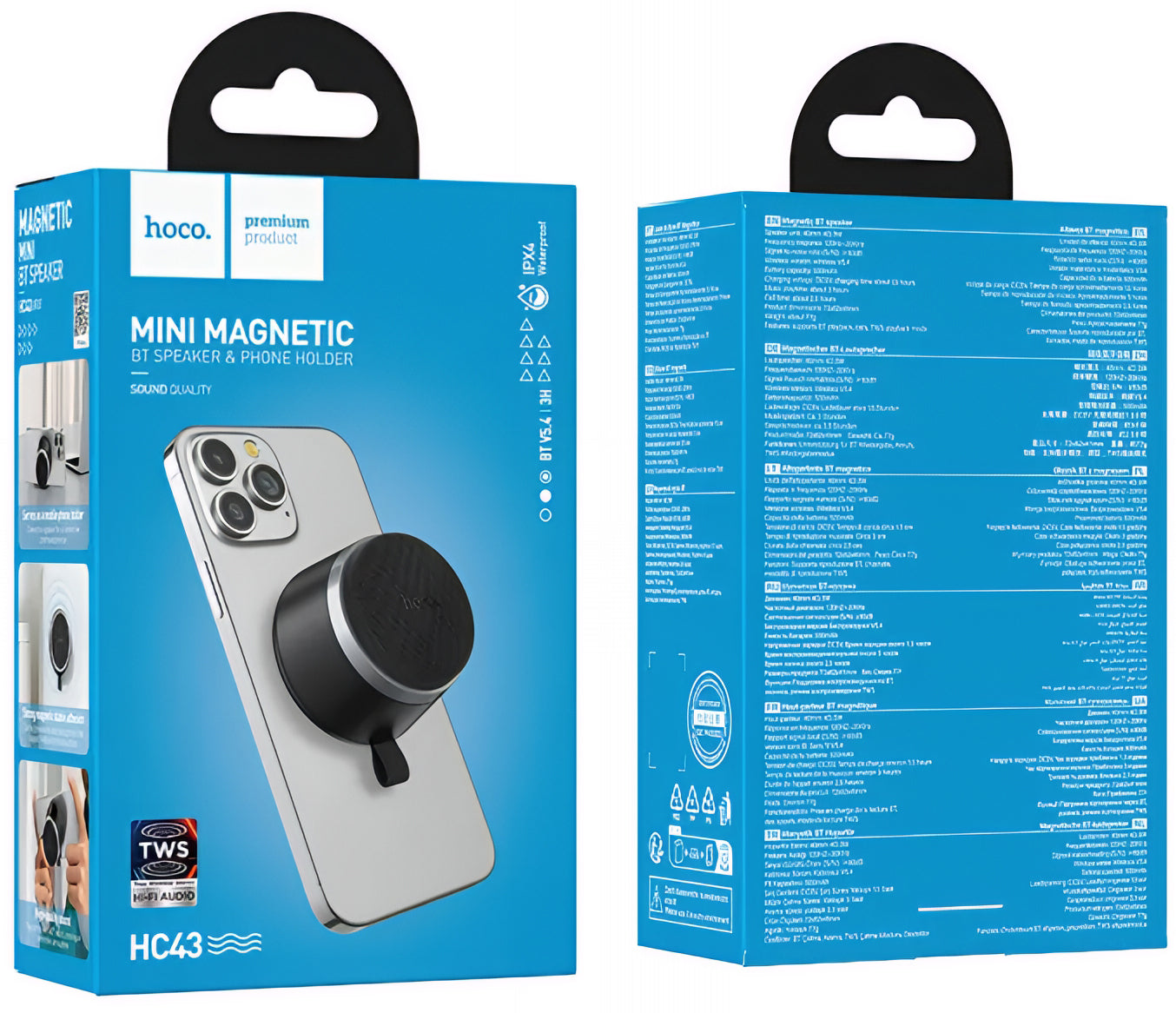 Draagbare Bluetooth Speaker HOCO HC43 Mini Magnetisch, 8W, TWS, Zwart