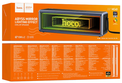 Draagbare Bluetooth Speaker HOCO HC40, 2 x 10W, TWS, RGB, Zwart