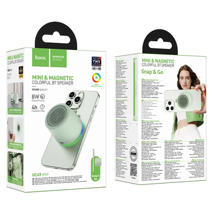 Draagbare Bluetooth Speaker HOCO HC49 Mini Magnetic, 8W, TWS, Groen
