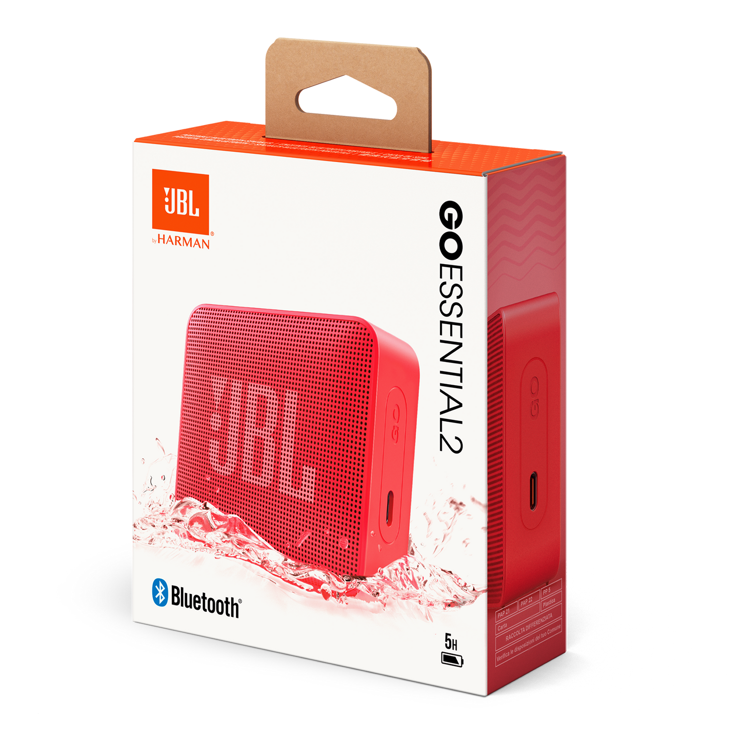Draagbare Bluetooth Speaker JBL Go Essential 2, 3.1W, Pro Sound, Waterdicht, Rood JBLGOES2REDCN