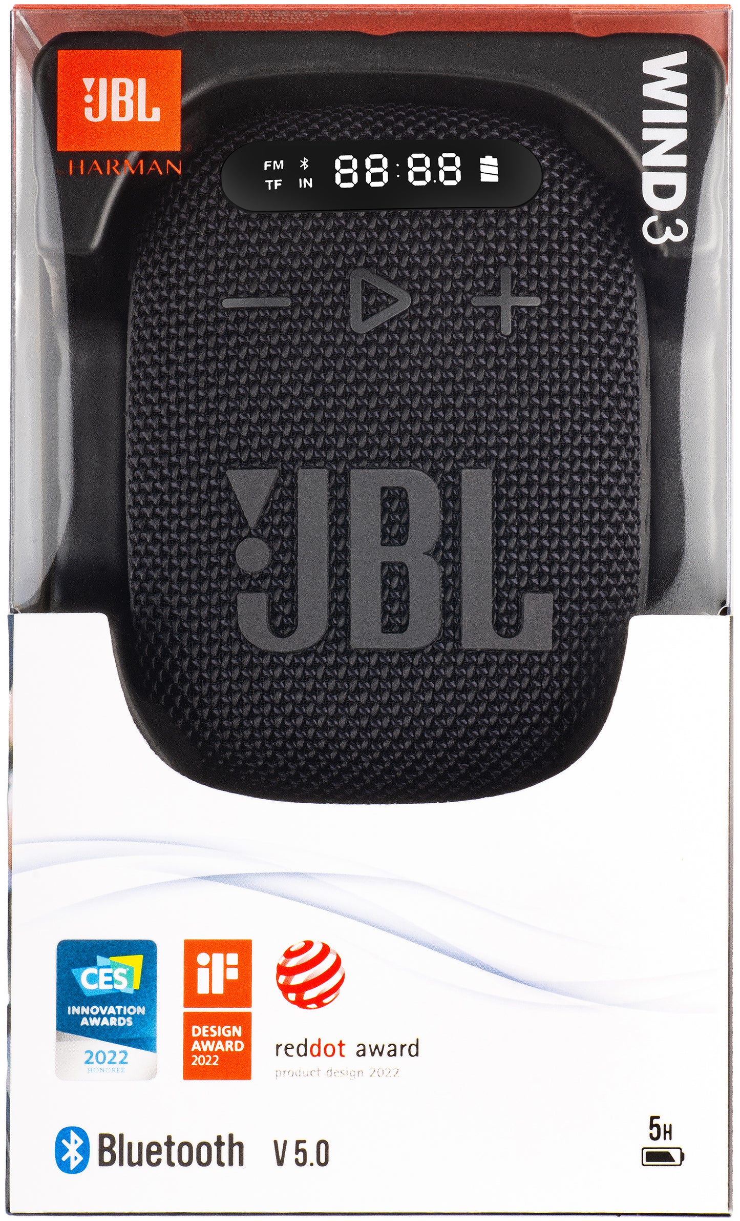 Draagbare Bluetooth Speaker JBL Wind 3, 5W, Waterdicht, Zwart JBLWIND3