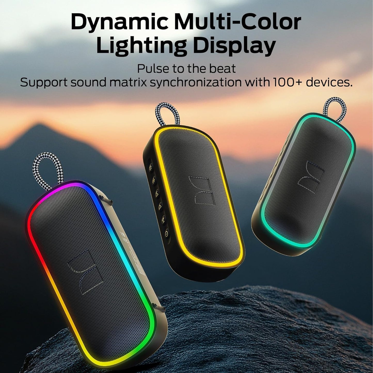 Monster S150 Plus Portable Bluetooth Speaker, 40W, TWS, RGB, Waterproof, Black