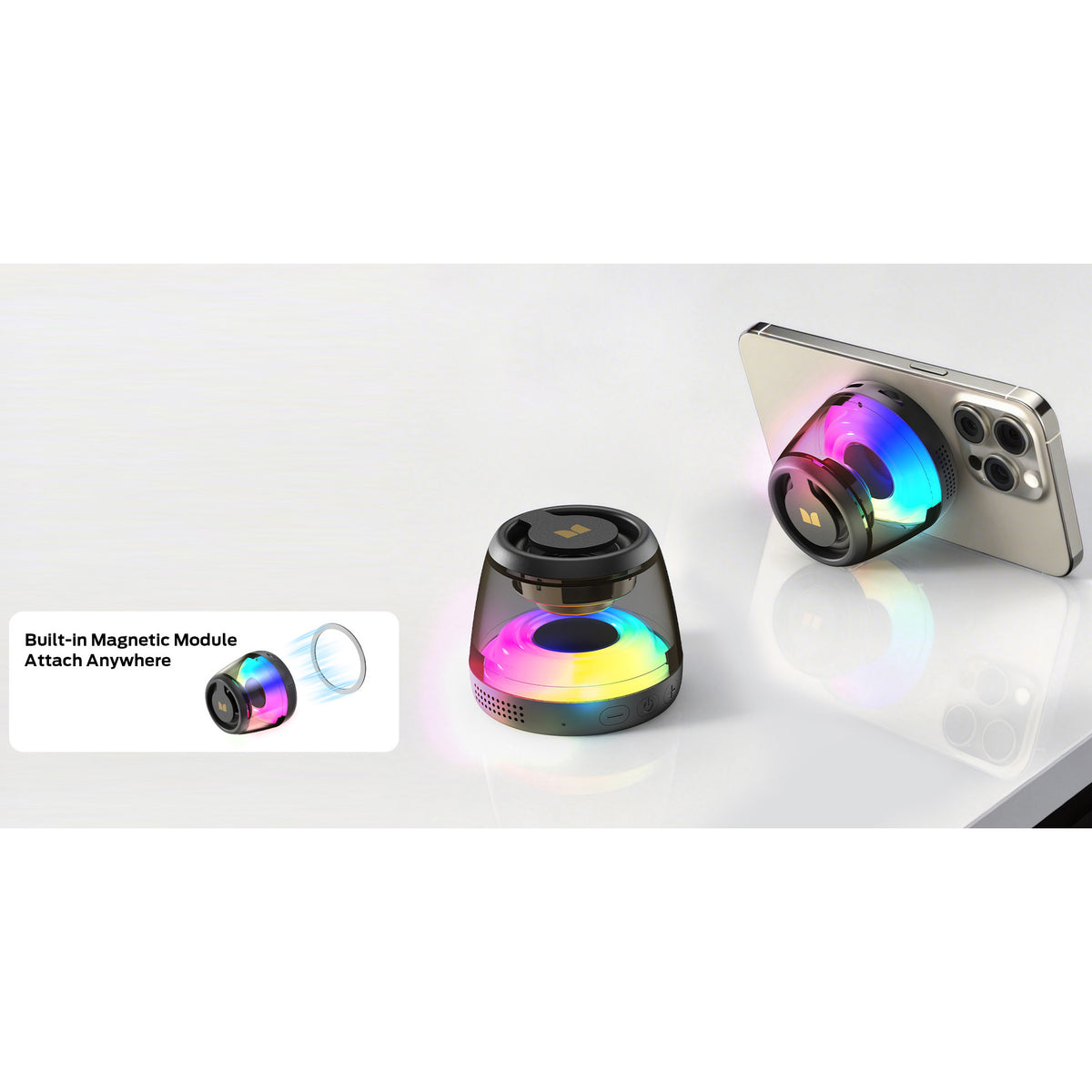 Draagbare Bluetooth Speaker Monster Mag Flux, 5W, TWS, RGB, Zwart