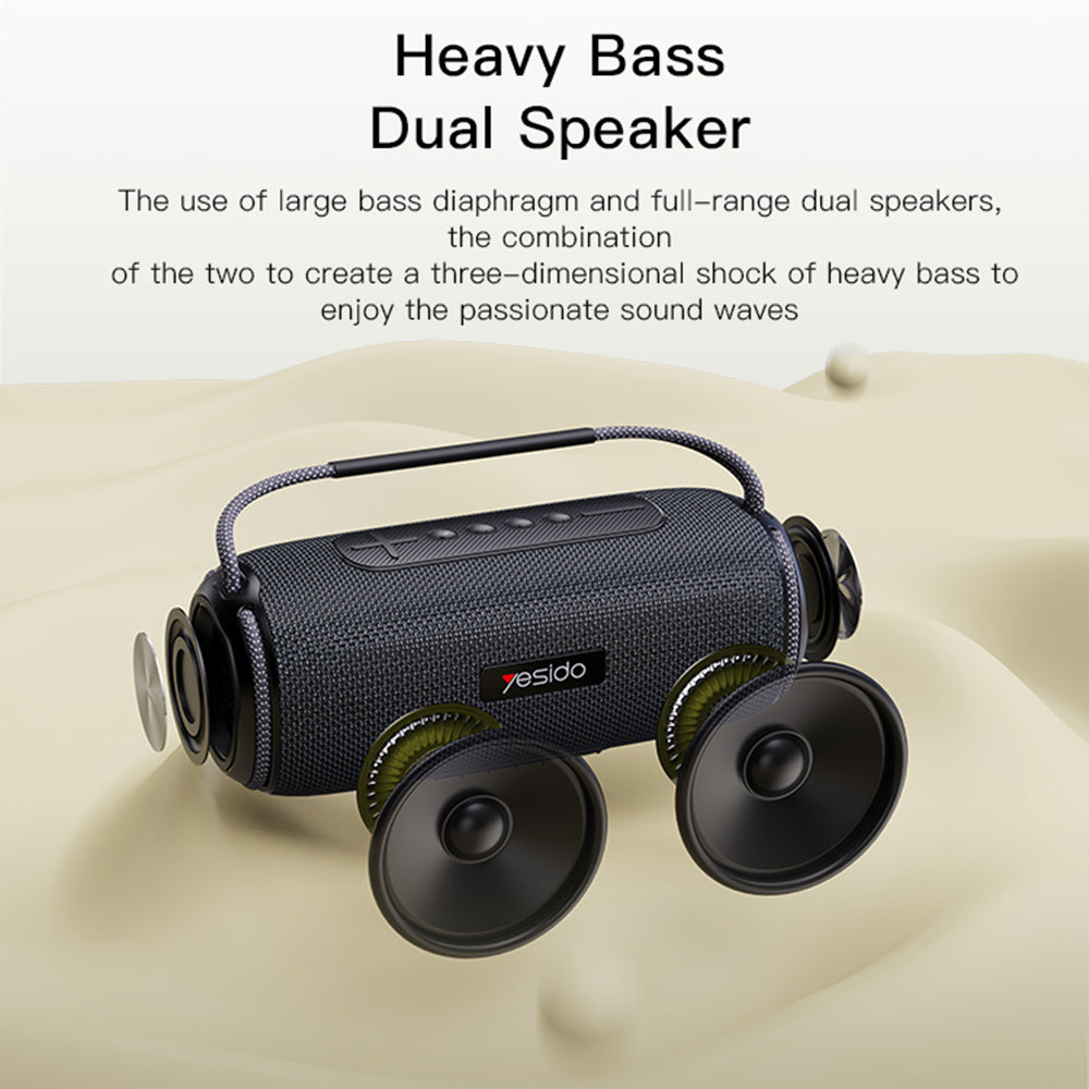 Draagbare Bluetooth Speaker Yesido YSW11, 40W, RGB, Waterdicht, Zwart