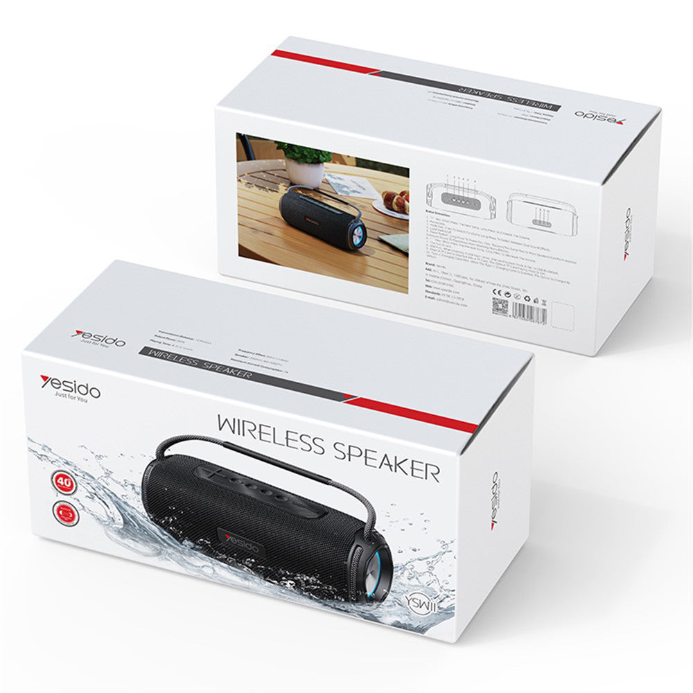Draagbare Bluetooth Speaker Yesido YSW11, 40W, RGB, Waterdicht, Zwart