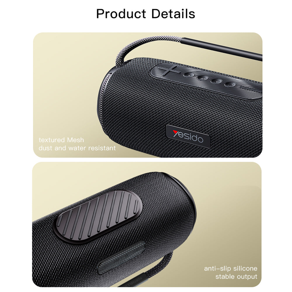 Draagbare Bluetooth Speaker Yesido YSW11, 40W, RGB, Waterdicht, Zwart