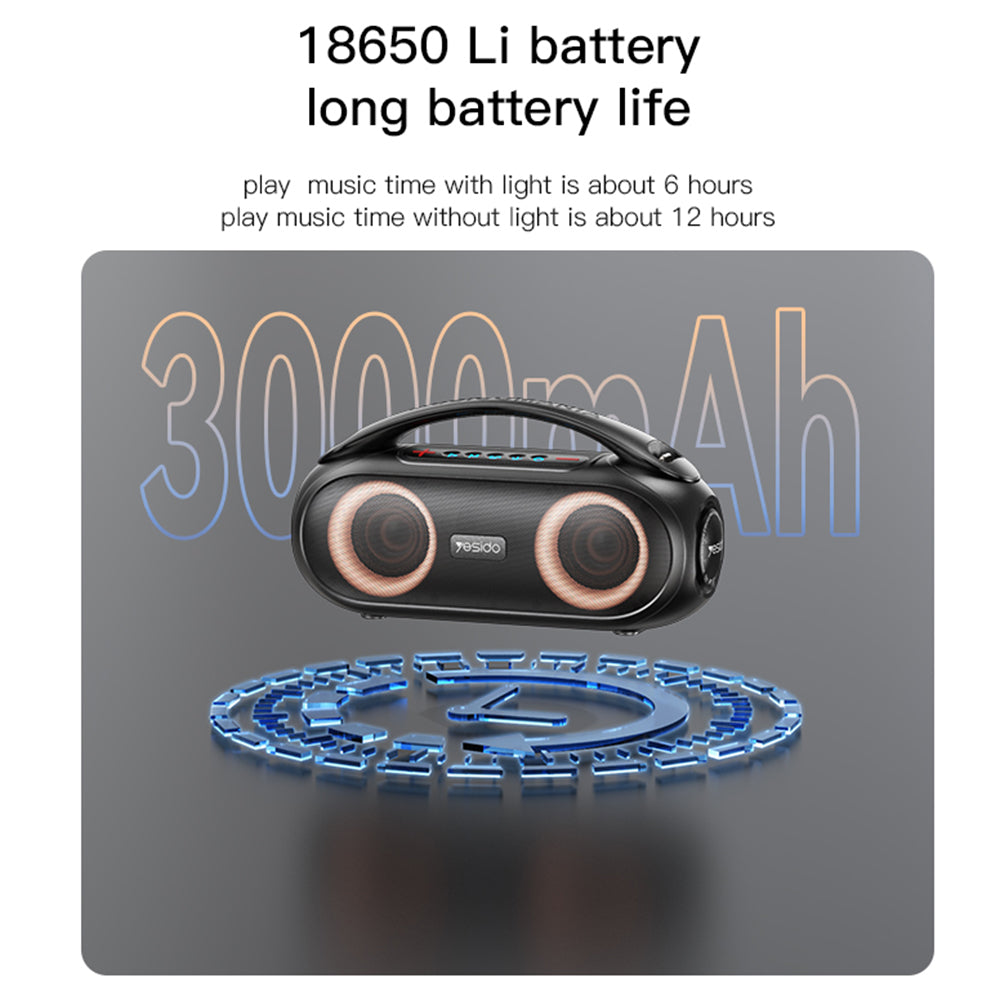 Draagbare Bluetooth Speaker Yesido YSW19, 40W, RGB, Waterdicht, Zwart