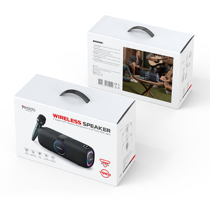 Bluetooth-luidspreker Yesido YSW21 Karaoke, 120W, RGB, Waterdicht, Zwart