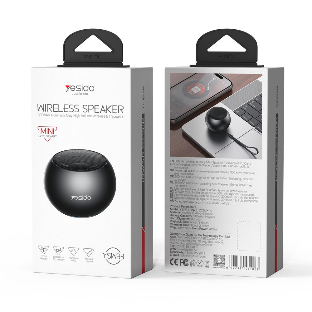 Bluetooth-luidspreker Yesido YSW33, 3W, Zwart