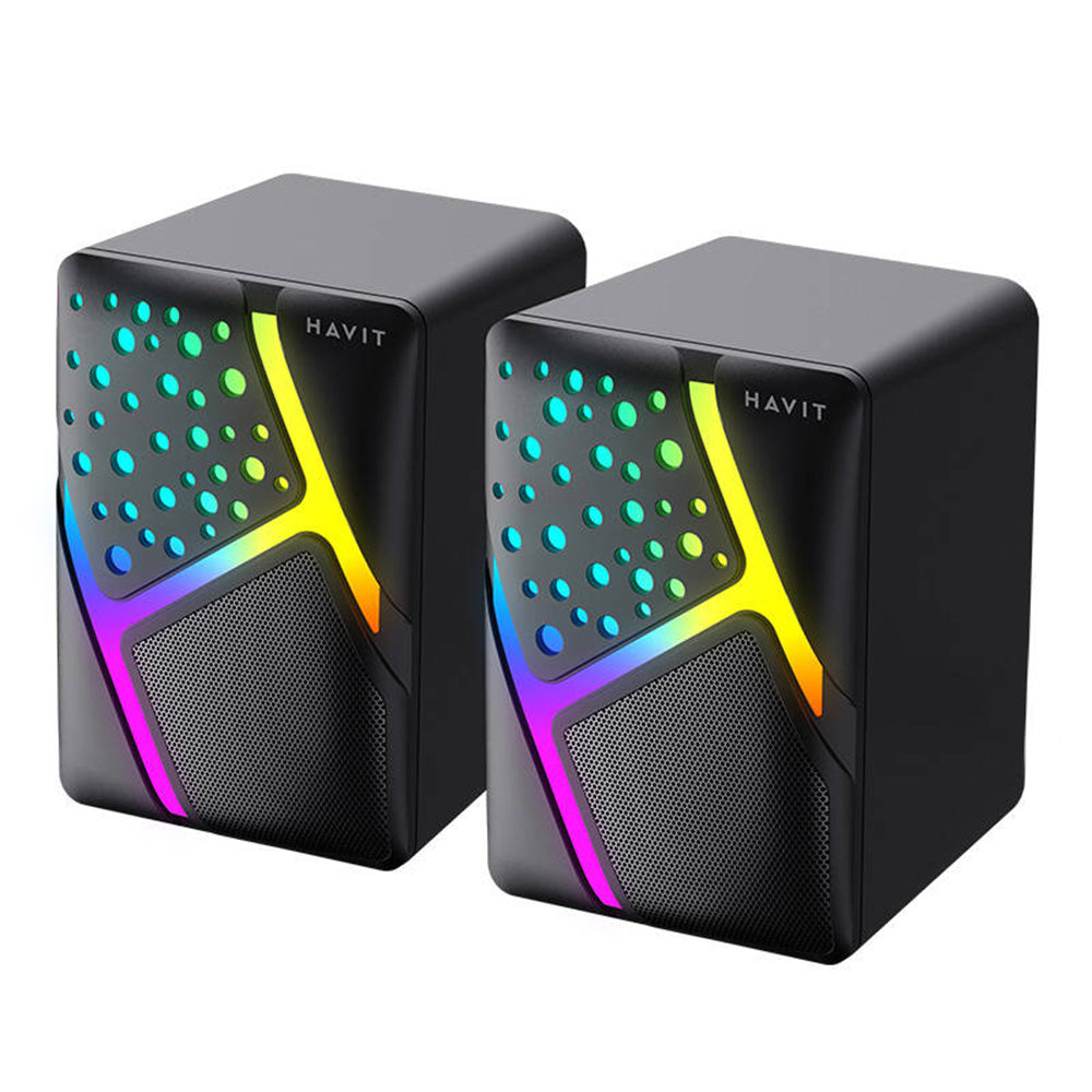 Gaming Speakers HAVIT SK763, 2 x 3W, RGB, USB-A, Zwart