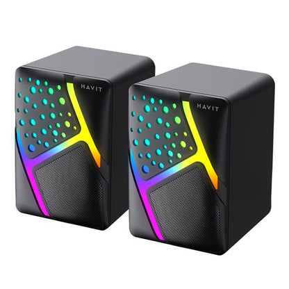 Gaming Speakers HAVIT SK763, 2 x 3W, RGB, USB-A, Zwart