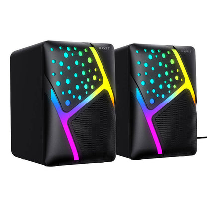 Gaming Speakers HAVIT SK763, 2 x 3W, RGB, USB-A, Zwart
