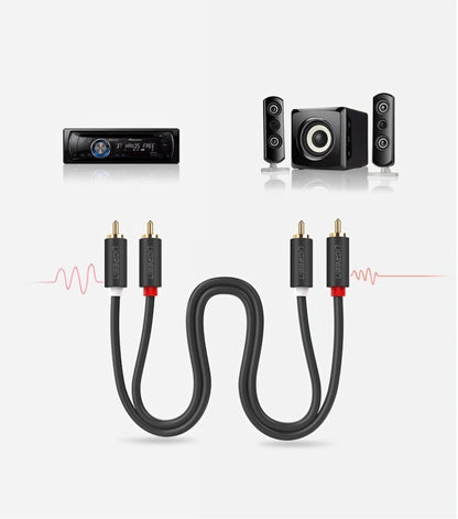 Audio Kabel UGREEN AV104, 2 x RCA - 2 x RCA, 5m, Zwart
