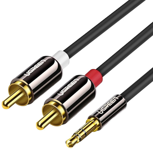 Audio Kabel 3.5mm - 2 x RCA UGREEN AV116, 5m, Zwart
