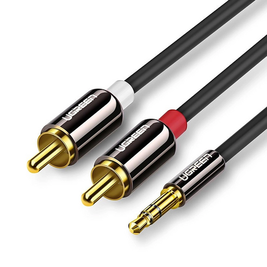 Audio Kabel 3.5mm - 2 x RCA UGREEN AV116, 1m, Zwart