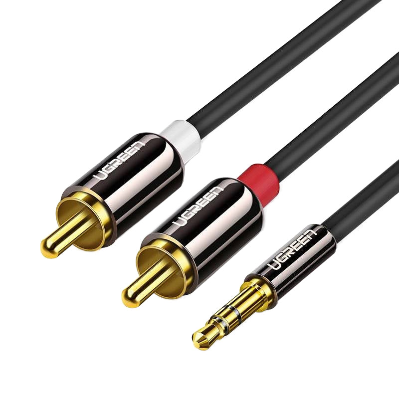 Audio Kabel 3.5mm - 2 x RCA UGREEN AV116, 2m, Zwart