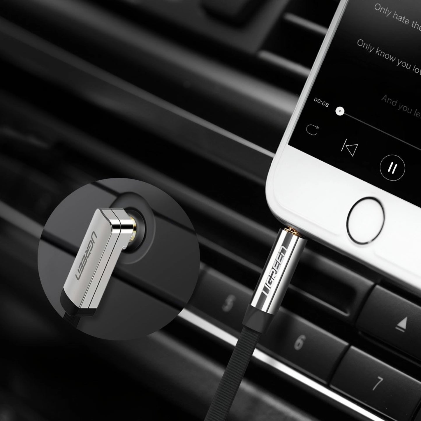 Audio Kabel 3.5mm - 3.5mm UGREEN AV119 Angled, 1.5m, Zwart