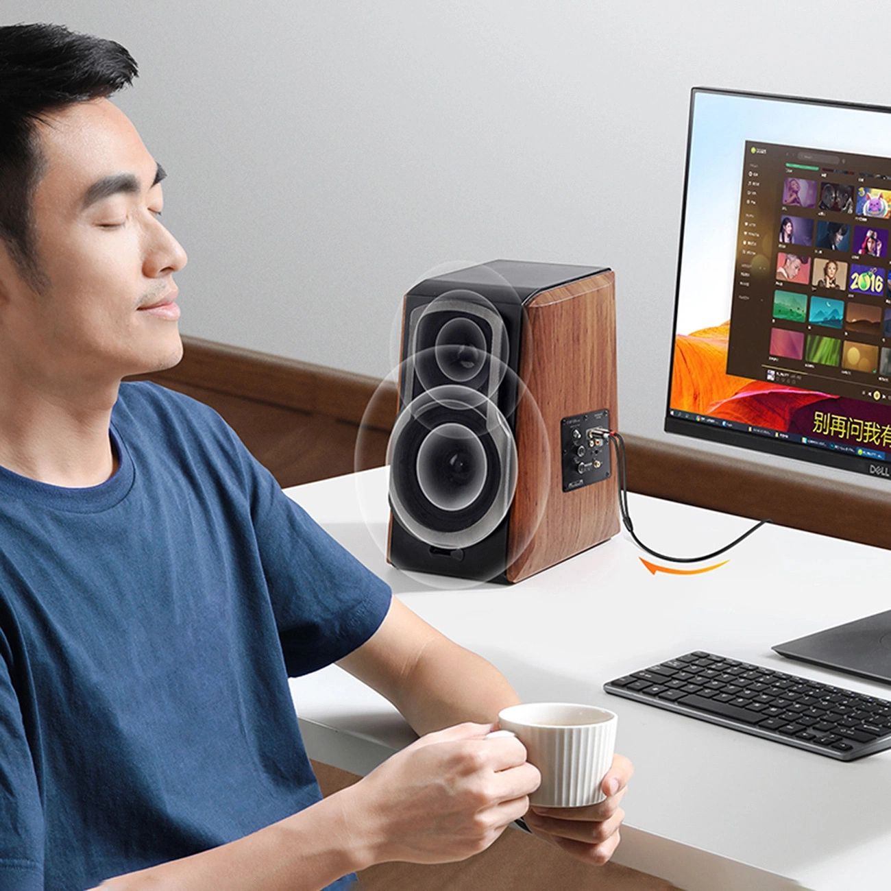 Audio Kabel 3.5mm - 2 x RCA UGREEN AV116, 1m, Zwart