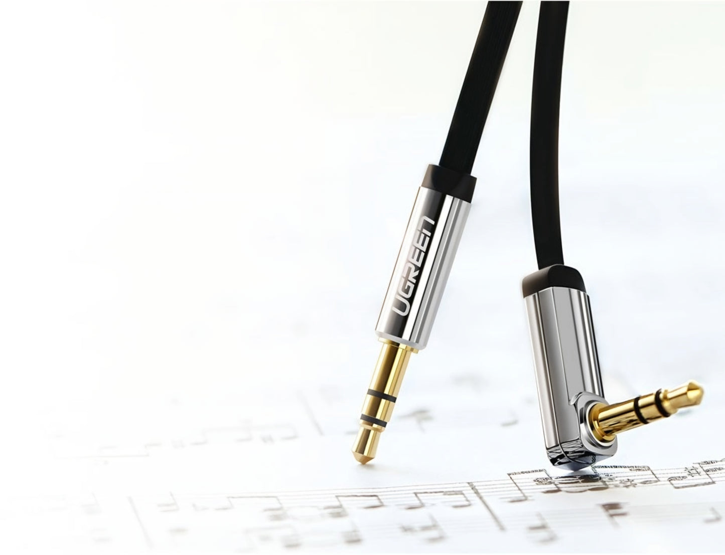 Audio Kabel 3.5mm - 3.5mm UGREEN AV119 Angled, 1.5m, Zwart