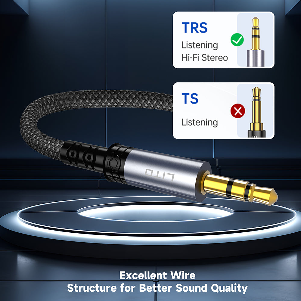 Audio Kabel 3.5mm - 3.5mm Lito LA01D, 1m, Zwart