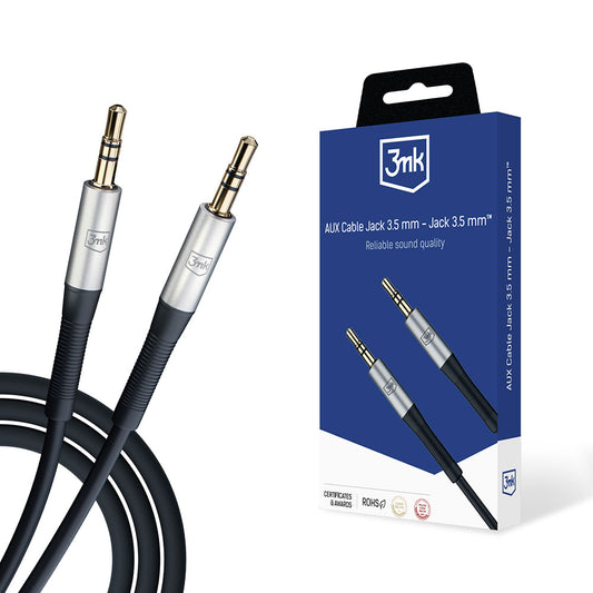 Audio Kabel 3.5mm - 3.5mm 3MK, 1m, Zwart