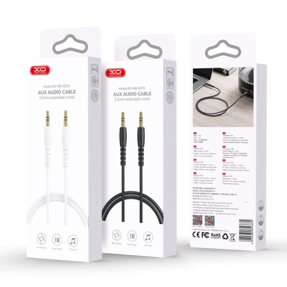 Audio Kabel 3.5mm - 3.5mm XO Design NB-R270, 1m, Wit