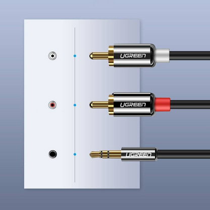Audio Kabel 3.5mm - 2 x RCA UGREEN AV116, 2m, Zwart