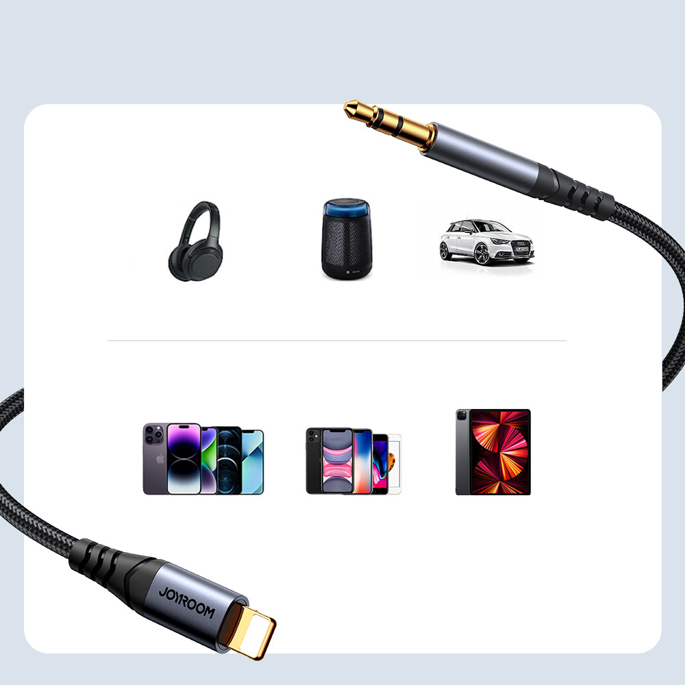 Audio Lightning Kabel - 3.5mm Joyroom SY-A06, 1.2m, Zwart