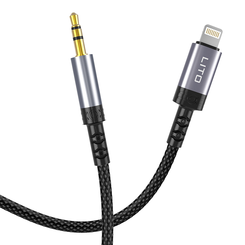 Audio Lightning-kabel - 3.5mm Lito LA01L, 1m, Zwart