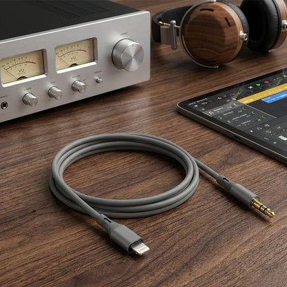 Audio Kabel Lightning - 3.5mm Techsuit AC5 SoundFlex, 1m, Grijs