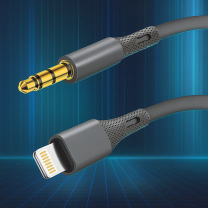 Audio Kabel Lightning - 3.5mm Techsuit AC5 SoundFlex, 1m, Grijs