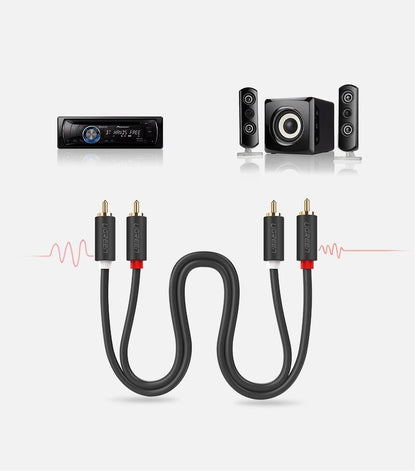 Audio Kabel UGREEN AV104, 2 x RCA - 2 x RCA, 2m, Zwart