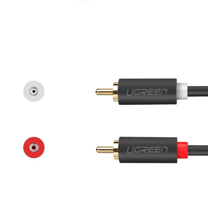 Audio Kabel UGREEN AV104, 2 x RCA - 2 x RCA, 2m, Zwart